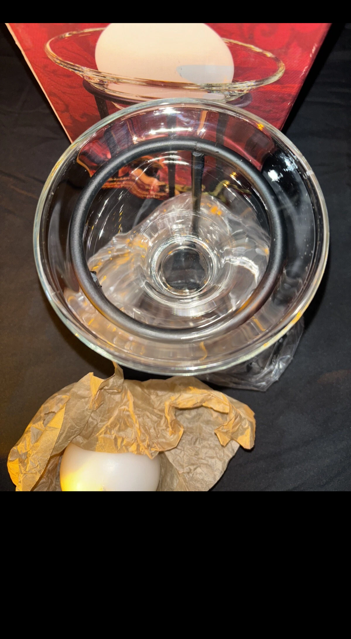 Boutique Indiana Glass Candleholder set 3 Pcs Metal Stand Glass Holder & Candle