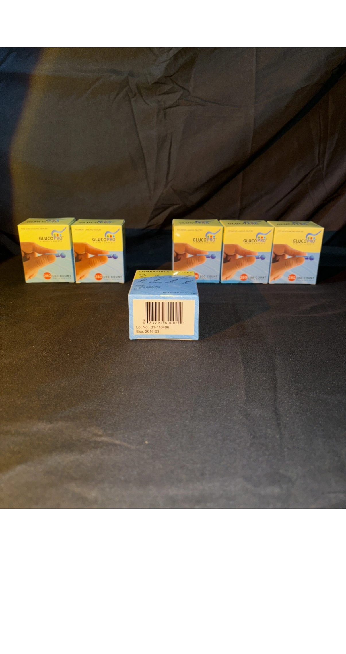 600 Gluco Pro Lancets 28 gauge 6 Box's of 100 Exp 3-16