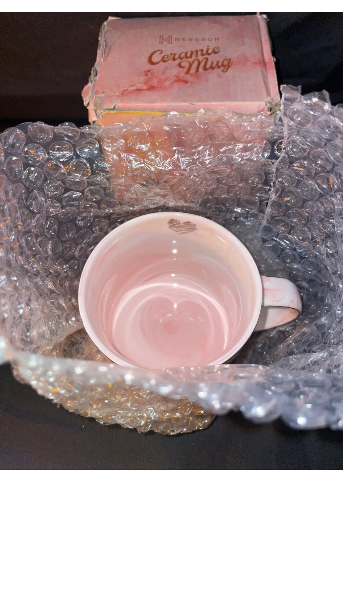 B-Day Mug For Co-Worker-Henderson Pink Marble Ceramic Mug W/Gold Accents