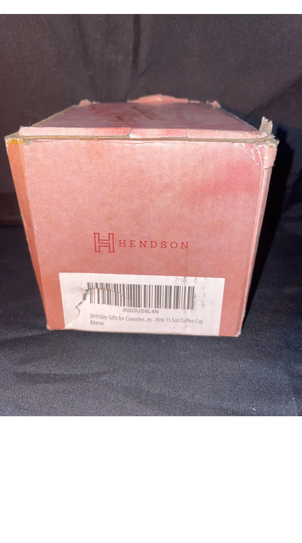 B-Day Mug For Co-Worker-Henderson Pink Marble Ceramic Mug W/Gold Accents