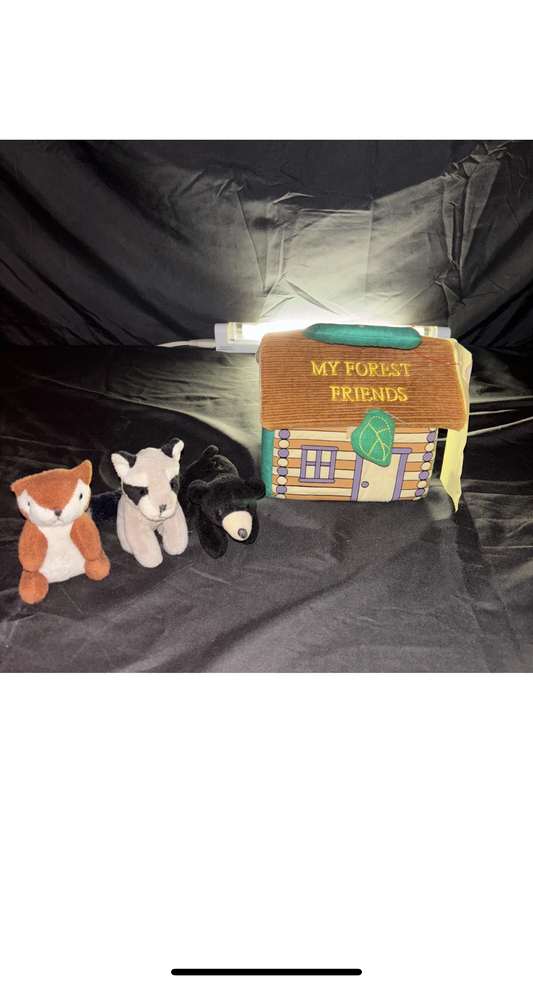 Cabin Bear Squirrel Raccoon Set My Forest Friends Aurora Baby 6"x6" Soft Plush