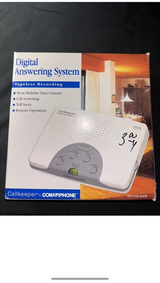 Callkeeper Conairphone Digital Tapeless Answering System TAD1212W White